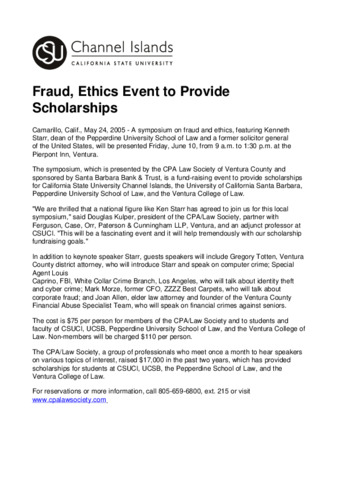 Fraud, Ethics Event to Provide Scholarships thumbnail