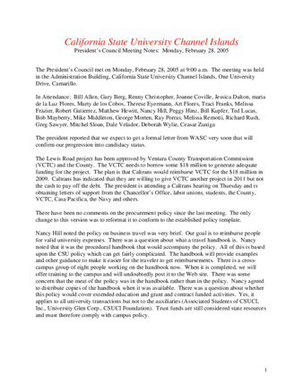 California State University Channel Islands: President's Council Meeting Notes: Monday February 28, 2005 thumbnail