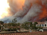 Fire on the hillside seen from University Glen thumbnail