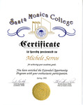 Santa Monica College Certificate to Michele Serros thumbnail