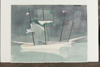 White Sail Boat With Flags thumbnail