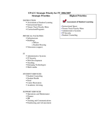 FY 2006-2007 UPACC strategic priorities thumbnail