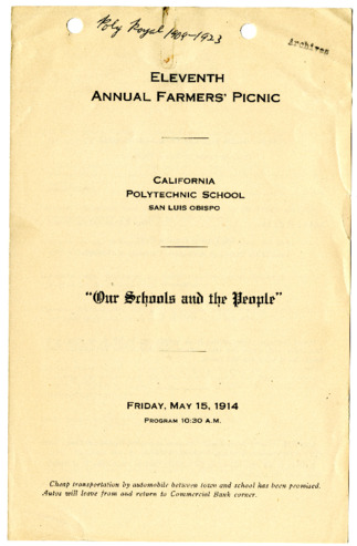 Eleventh Annual Farmers' Picnic Program thumbnail
