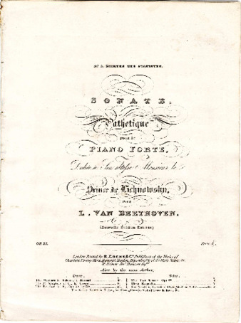 Sonate, Pathètique pour le piano forte dediée à Son altesse Monsieur le Prince de Lichnowsky, par L. van Beethoven. (Nouv. éd. exacte) ... thumbnail