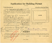 Application for Building Permit Church of Jesus Christ of Latter Day Saints [front and back] thumbnail