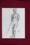 Male Nude Leaning On Stick 02 thumbnail