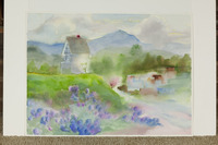 Farm House With Purple Flowers thumbnail