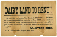 [Advertisement to Rent Dairy Land] thumbnail