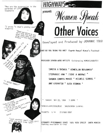 Highways presents Women Speak Other Voices thumbnail