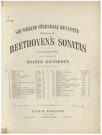 Piano Sonata no. 21 in C major, op. 53, edited by Bennett and Macfarren thumbnail