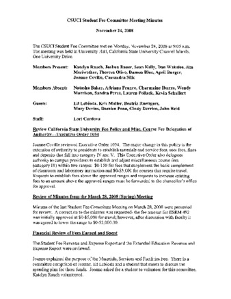 Student Fee Committee Meeting Minutes - Nov 24, 2008 thumbnail