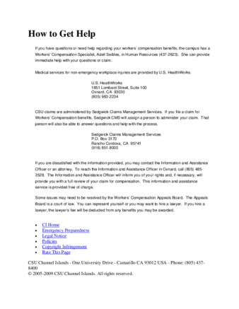 How to Get Help [for Workers' Compensation Benefits] (website) thumbnail