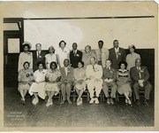 Eighteen attendees pose for a group portrait during the 40th NAACP Convention, Los Angeles, July 1949. thumbnail