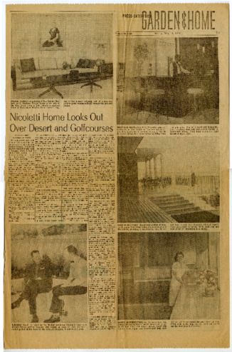 Press-Enterprise 'Garden and Home' Article, 1961, Nicoletti Home thumbnail