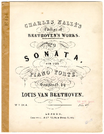 Sonata for the piano forte composed by Louis van Beethoven ; no. 1, op. 14. thumbnail