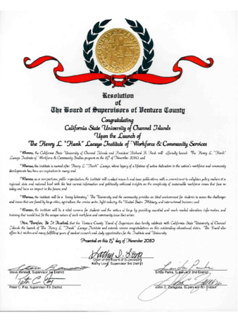 Resolution of The Board of Supervisors of Ventura County thumbnail