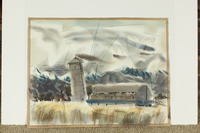 Barns, Silo, And Mountains thumbnail