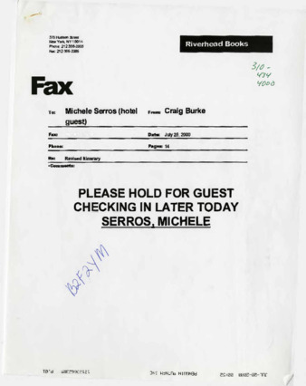 Full Travel Itinerary for Michele Serros (Revised) thumbnail