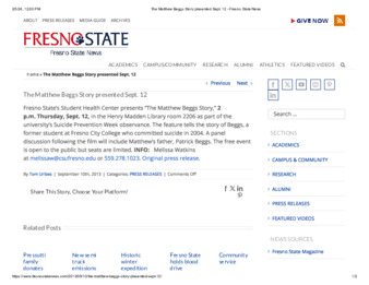 The Matthew Beggs Story presented Sept. 12 thumbnail