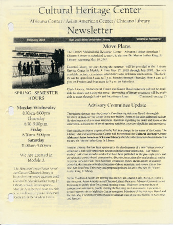 Cultural Heritage Center Newsletter, 2003-02 thumbnail