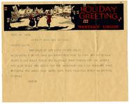 Telegram from George Louis to Howard Louis, December 24, 1928 [telegram and envelope] thumbnail