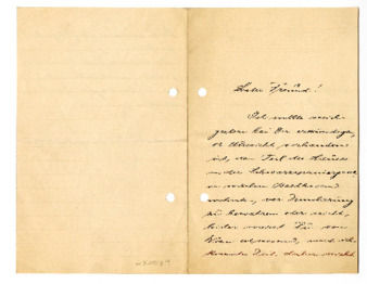 Autograph letter from Josef Sturm, undated thumbnail