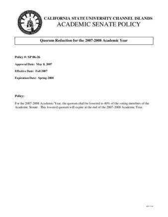 SP 06-26 Quorum Reduction for the 2007-2008 Academic Year thumbnail