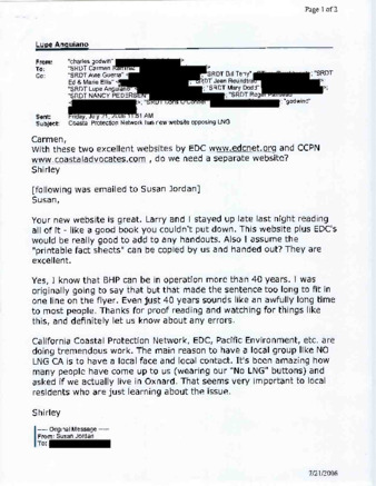 E-mail Forwarded to Carmen Ramirez and Susan Jordan from Shirley Godwin thumbnail