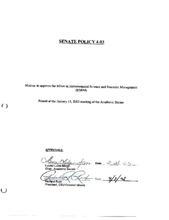SP 04-03 Minor in Environmental Science and Resource Management (ESRM) thumbnail