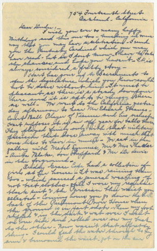 Letter from Emma Morgan to Julia Morgan, January 6, 1901 thumbnail
