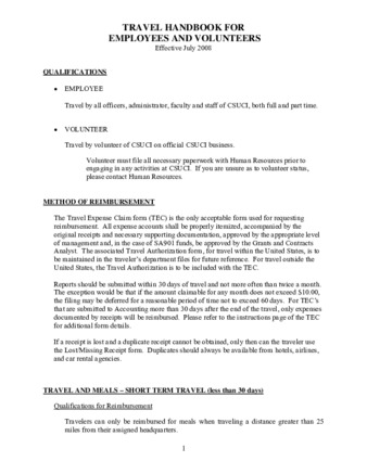 Travel Handbook for Employees and Volunteers thumbnail