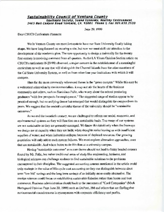 Letter from Sustainability Council of Ventura County ot CSUCI Curriculum Planners thumbnail