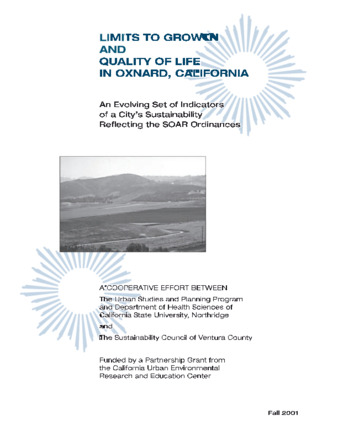 Limits to Growth and Quality of Life in Oxnard, California thumbnail
