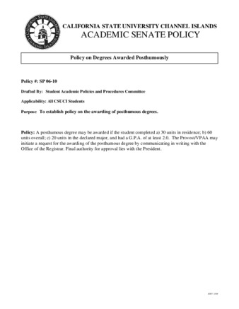 SP 06-10 Policy on Degress Awarded Posthumously thumbnail