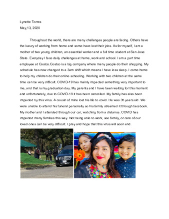 Lynette Torres COVID-19 Journal thumbnail