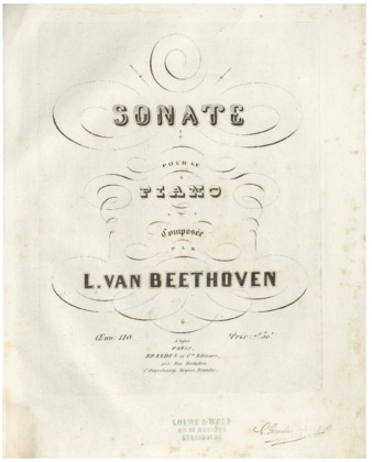 Piano Sonata no. 31 in A-flat major, op. 110, published by Brandus thumbnail