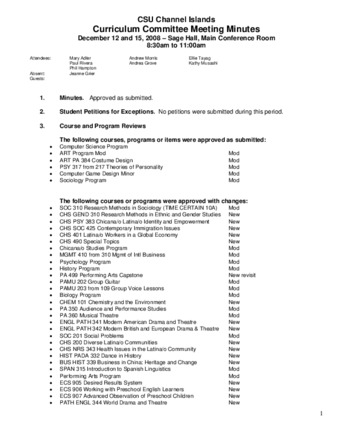 Curriculum Committee Meeting Minutes for December 15, 2008 thumbnail