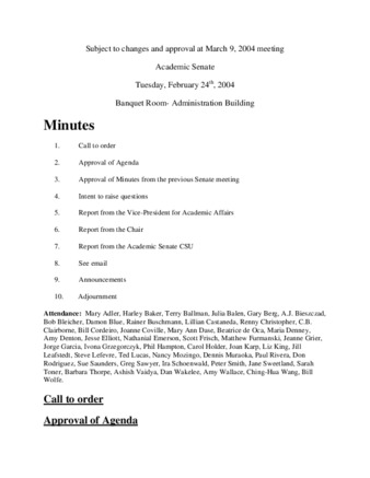 Academic Senate Meeting Minutes for February 24, 2004 thumbnail