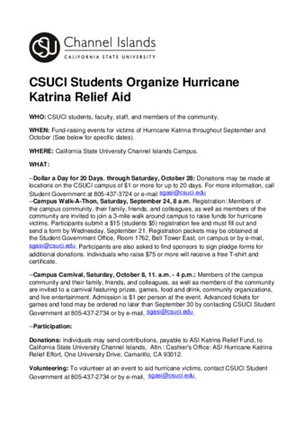 CSUCI Students Organize Hurricane Katrina Relief Aid thumbnail