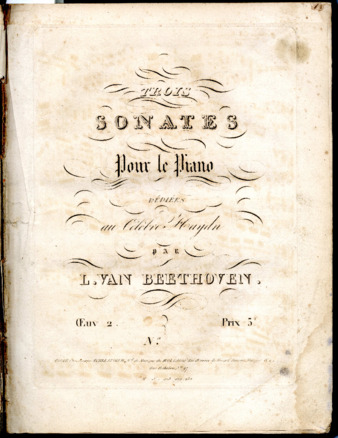 Trois sonates pour le piano dédiées au célèbre Haydn par L. van Beethoven. Oeuv. 2 ... No. [2] thumbnail