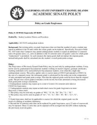 SP 09-04 Policy on Grade Forgiveness (Supersedes SP 08-09) thumbnail