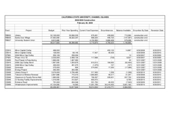 2009 February Construction report – summary thumbnail