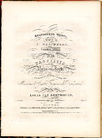 Fantaisie, for the piano forte, : op. 77 / composed & dedicated to Monsieur le Comte François de Brunswick by Louis van Beethoven thumbnail