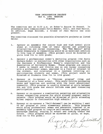 Minutes May 8, 1990 thumbnail