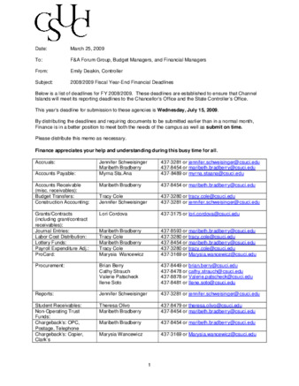 2008-2009 Fiscal Year-End Financial Deadlines thumbnail