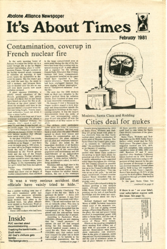 It's About Times: Abalone Alliance Newspaper, February 1981 thumbnail
