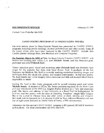 Canto Poetry Program at La Raza/Galleria Posada thumbnail