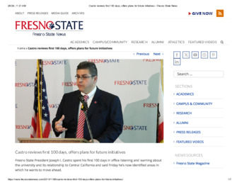 Castro reviews first 100 days, offers plans for future initiatives thumbnail