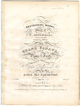 Grand sonata for the piano forte composed & dedicated to Prince Lichnowski by Louis Van Beethoven ... op. 26 thumbnail