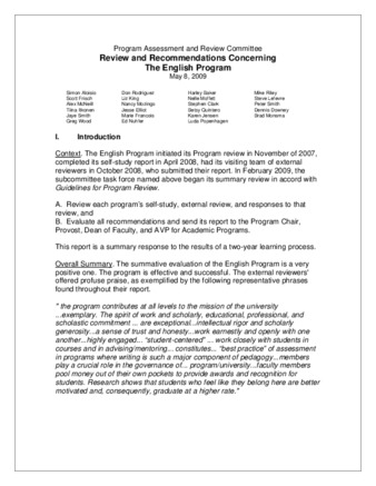 2009 PARC English Report thumbnail